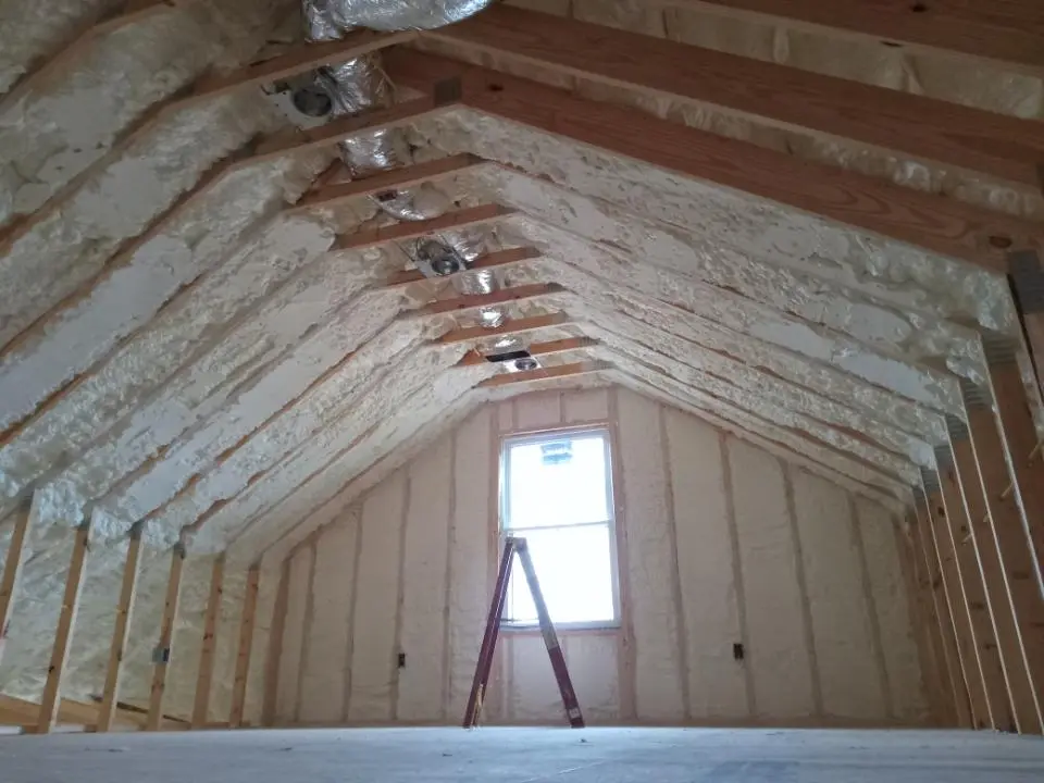 Spray foam roofing application for Silicone Roof Coating project in Moultonborough